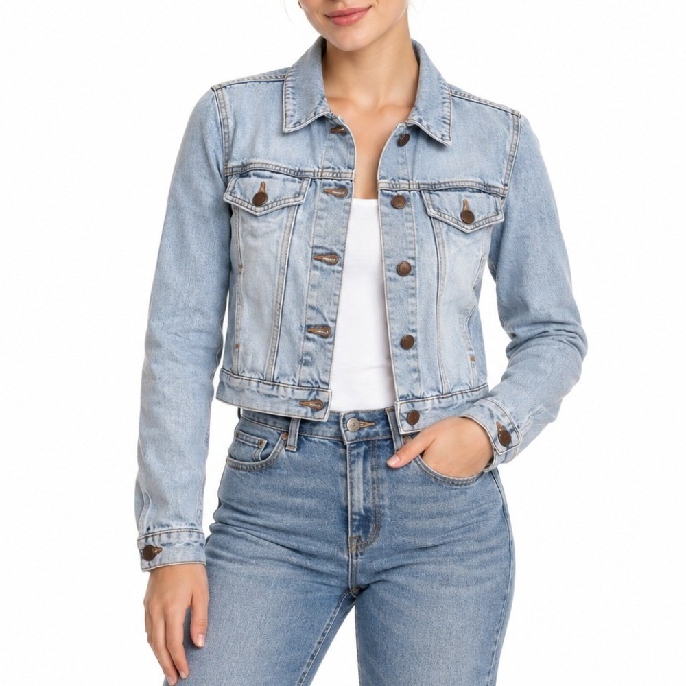 Polo Jeans Co Ralph Lauren Jacket Women S Blue Denim Trucker Light Wash Classic